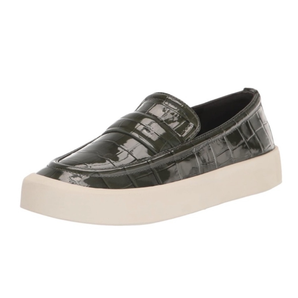 VINCE Ghita Croc Embossed Loafer Slip On Platform - Sz. 8
